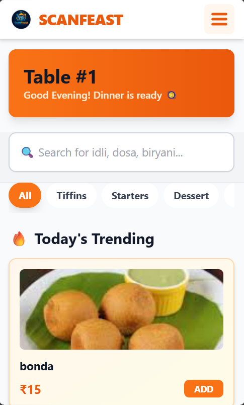 Scanfeast Mobile Ordering